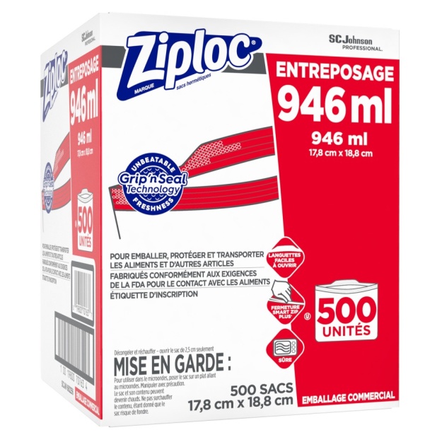 Ziploc Storage Quart 946ML CS/500CT.